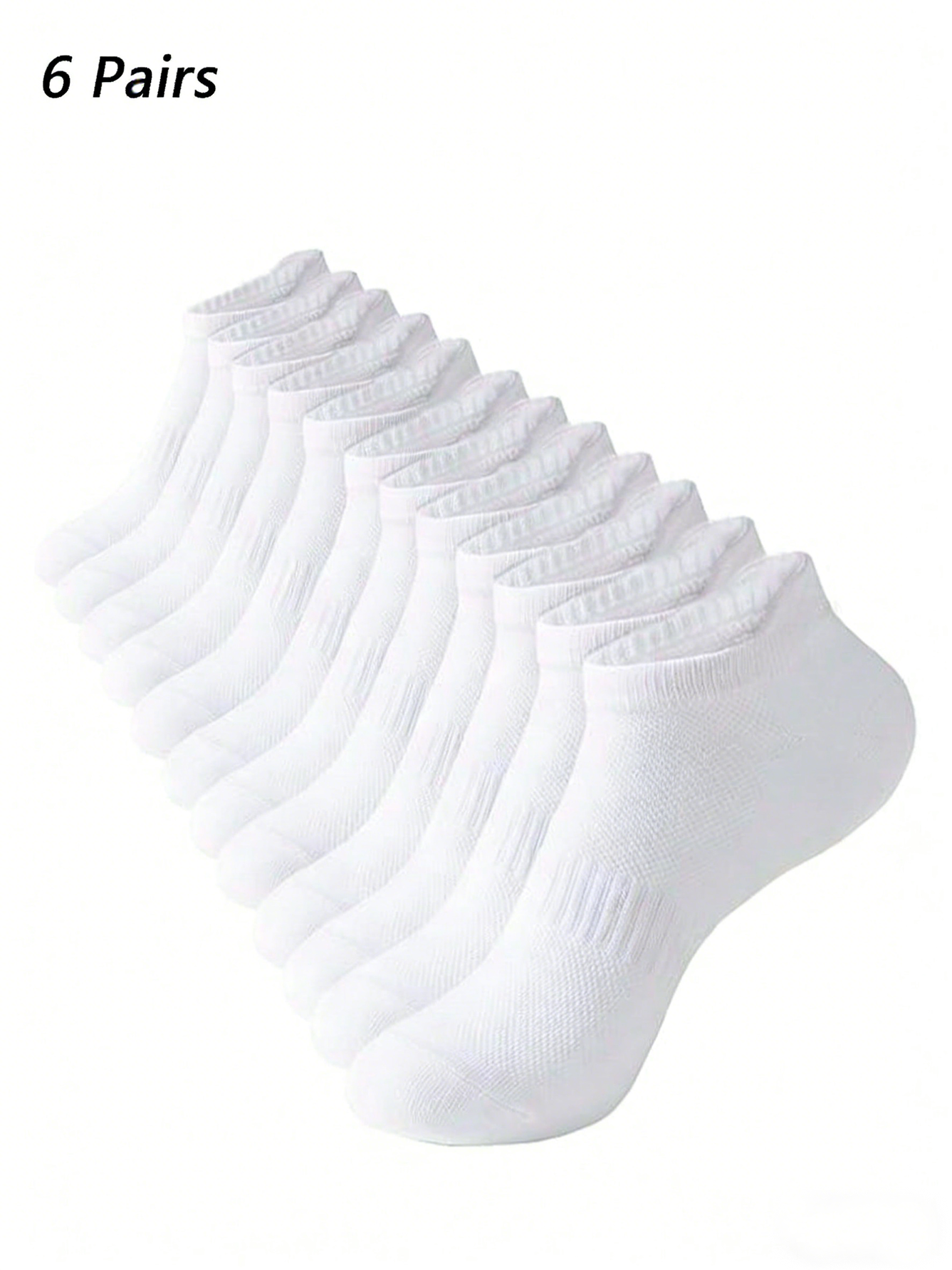 Pipe Bending Spring - 6 Pairs Women Men White Ankle