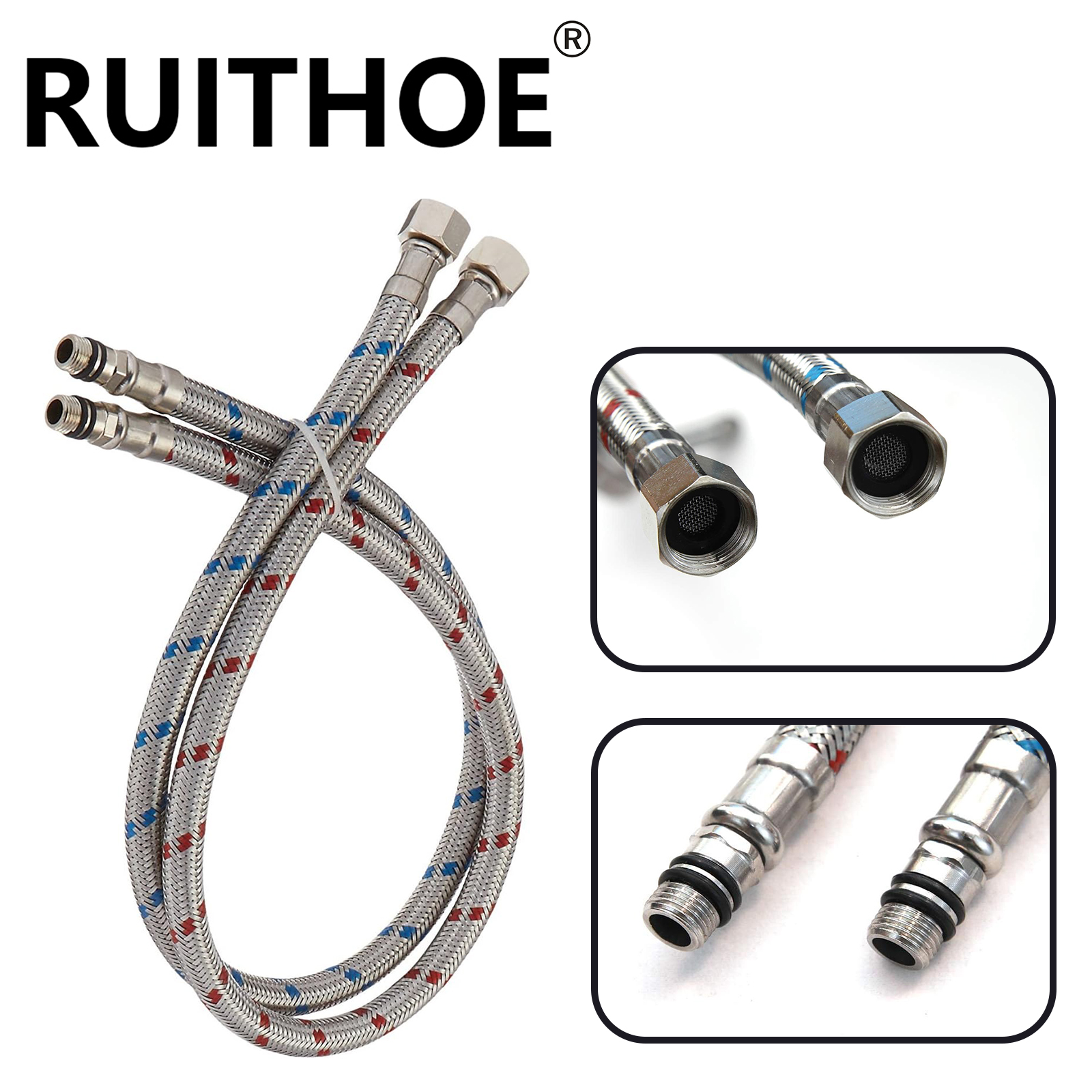 2 Piece 24-Inch Long Faucet Co - Flexible Hose Braided 评论和价格