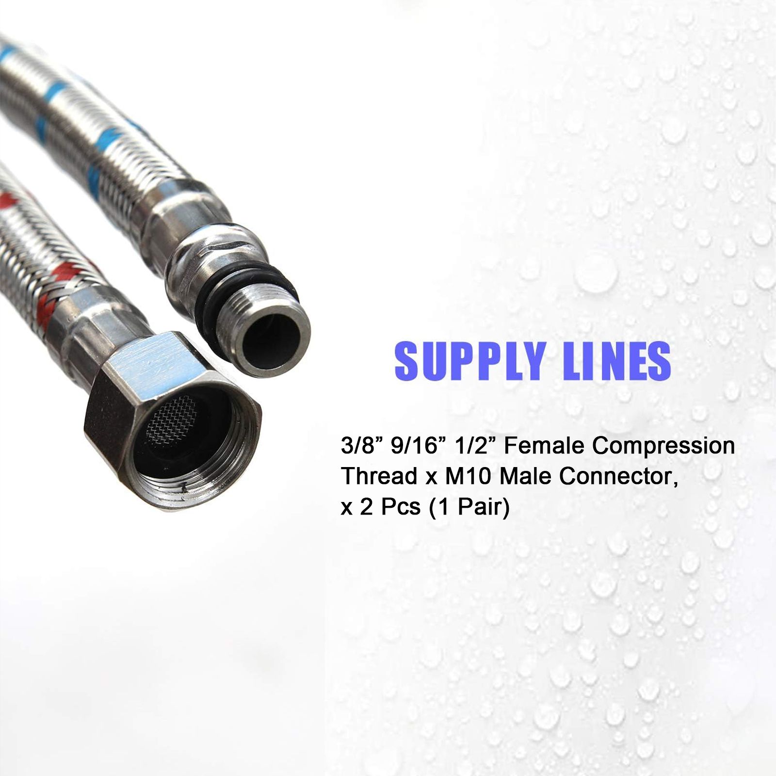 2 Piece 24-Inch Long Faucet Co - Flexible Hose Braided 评论和价格