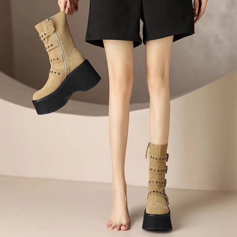 Super High Heel Retro Mid-Tube - Pipe Bending Spring 评论和价格
