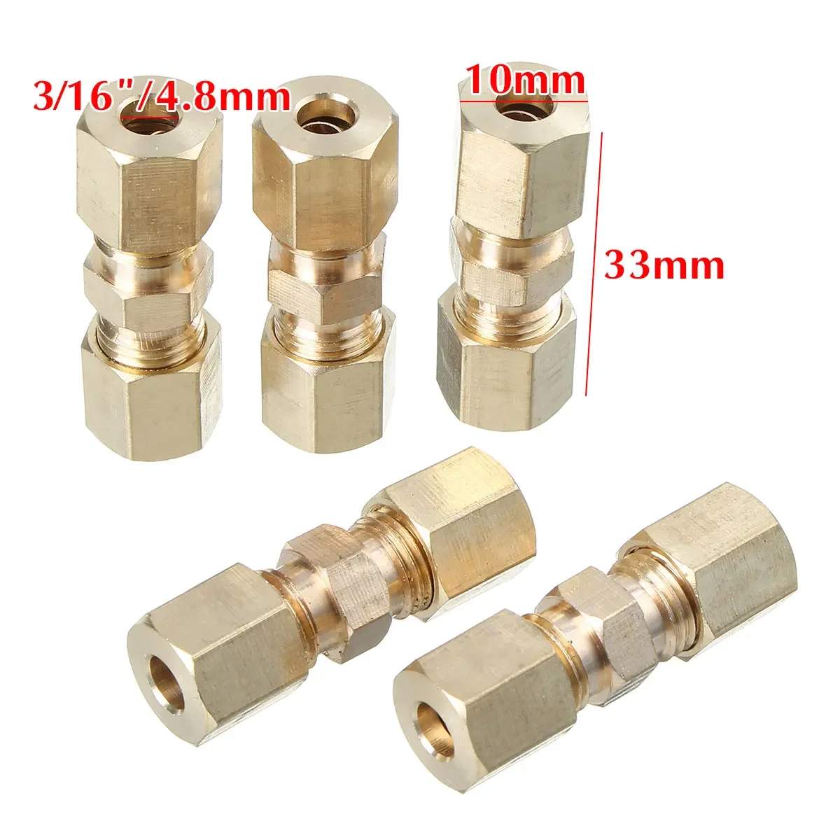 5pcs Brass Brake Line Union Fi - Compression Fitting Brass 评论和价格