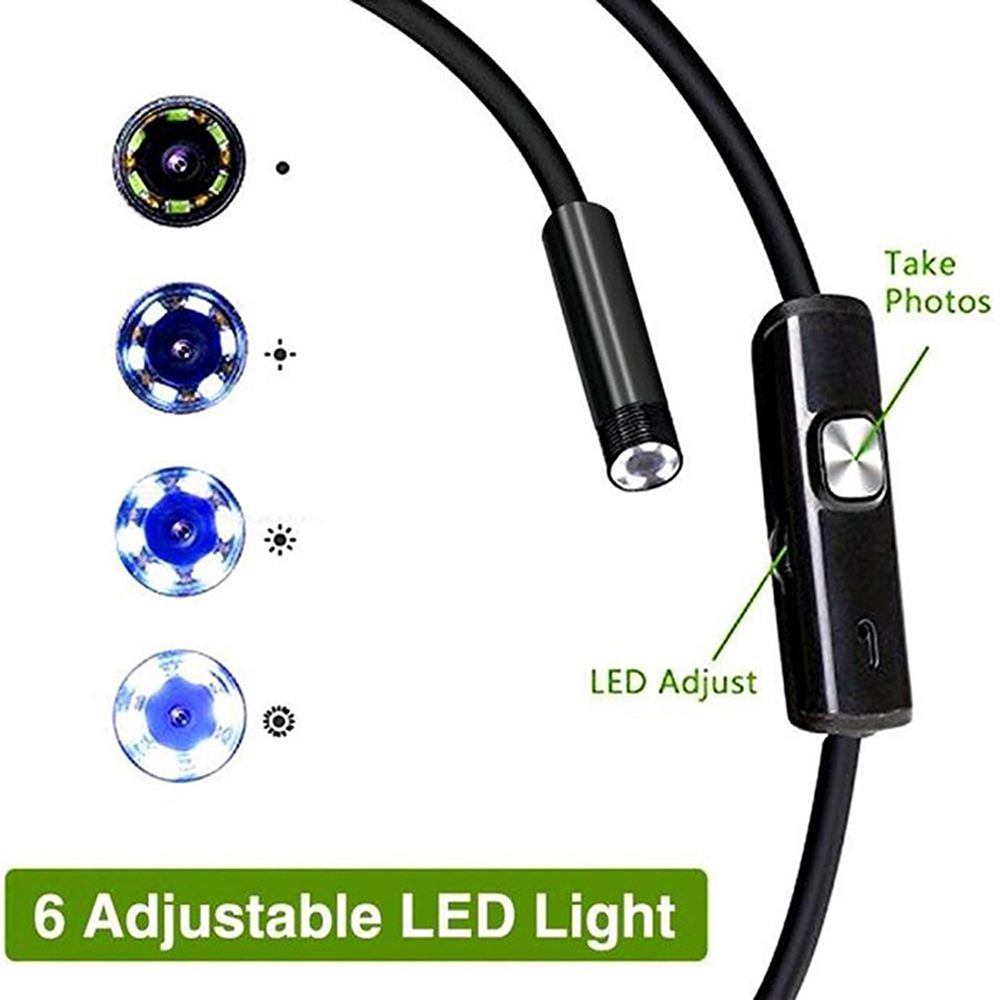 6 LED Light 7mm 1M  Endoscope  - Drain Snake Flexible 评论和价格