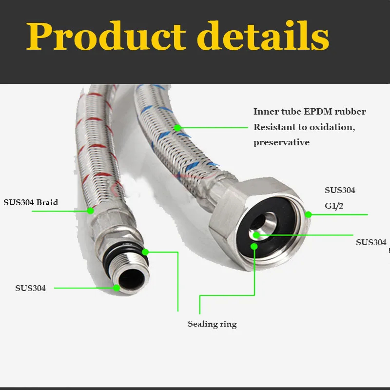 2 Pack 60cm Stainless Steel Ho - Flexible Hose Braided 评论和价格