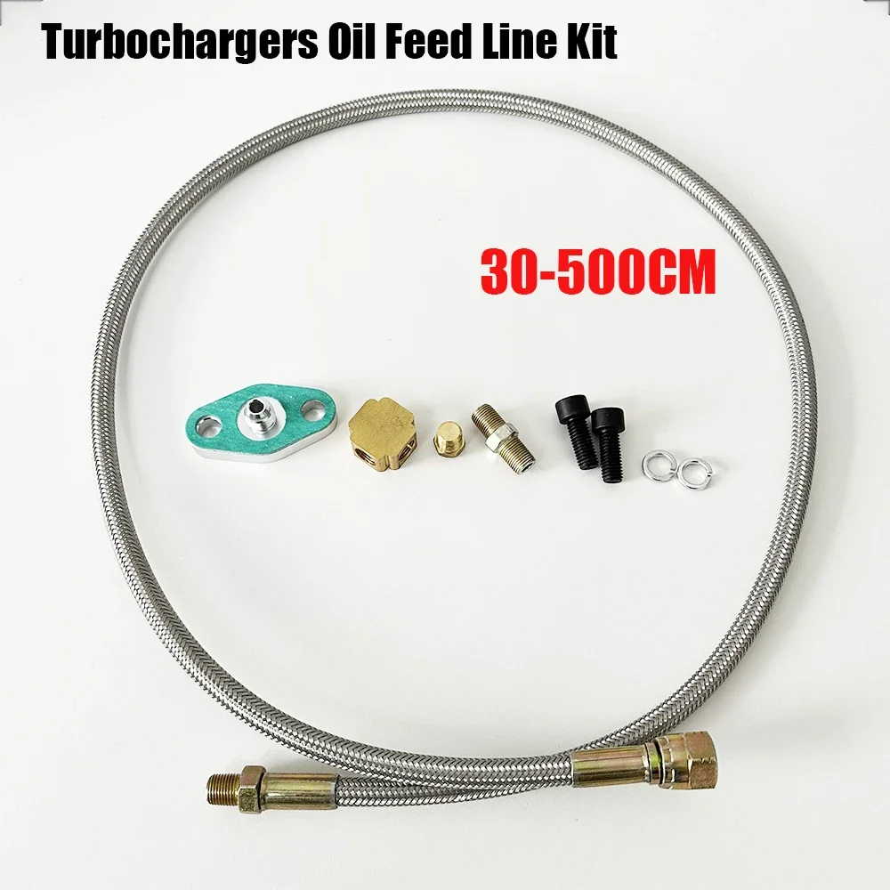 Turbo Oil Feed Line Kit Oil Re - Flexible Hose Braided 评论和价格