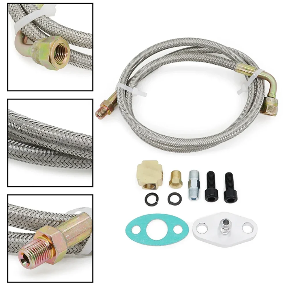 Turbo Oil Feed Line Kit Oil Re - Flexible Hose Braided 评论和价格