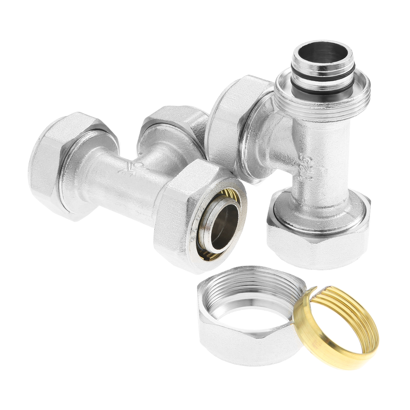 2Pcs 3/4’’ Tee Air Line Fittin - Compression Fitting Brass 评论和价格